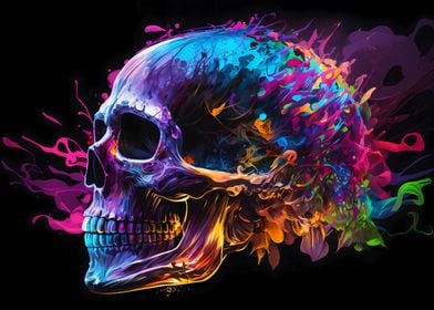Skull watercolor art