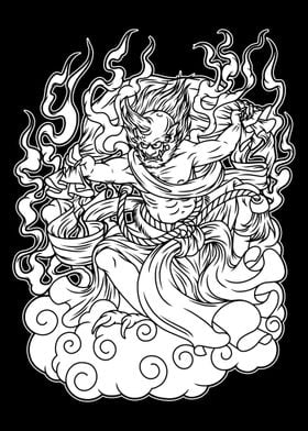 Fujin Mythology BnW