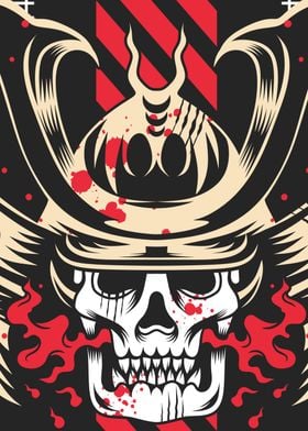 Japan Samurai Skull