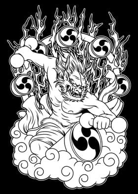 Raijin Mythology BnW