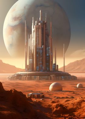 Red Planet Mars Cityscape