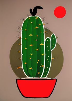 Retro Cactus Painting