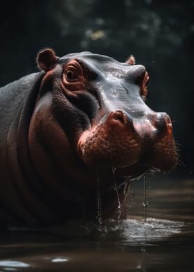 Powerful hippopotamus