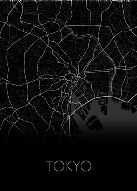 Tokyo black white map