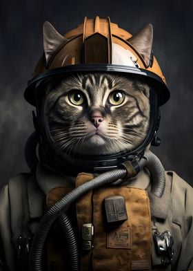 fireman cat ar poster