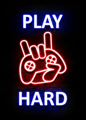 Play Hard Neon Quotes