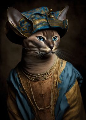 Portrait Cat In A Medievel