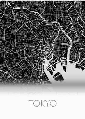 Tokyo black and white map
