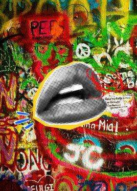 Mouth Graffiti Art Colors