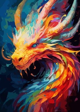 Dragon Abstract Art Paint