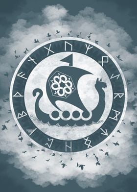 Valhalla Viking ship rune