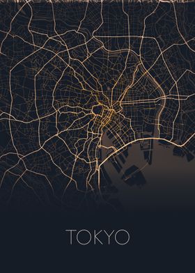 Tokyo black gold city map