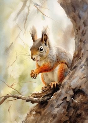 Squirrel Watercolor