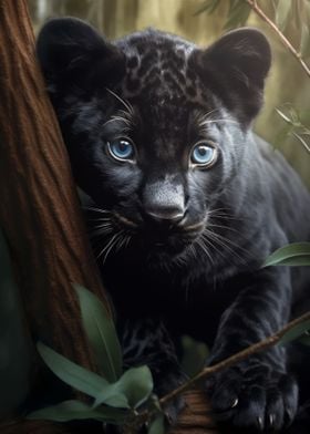 baby black panther cute