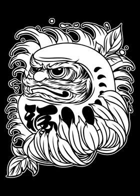 Daruma Japanese Doll BnW