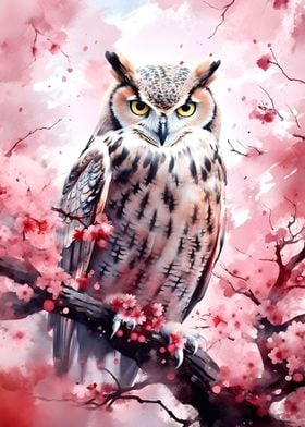 Eagle Owl Cherry Blossom