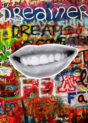 Mouth Graffiti Art Colors