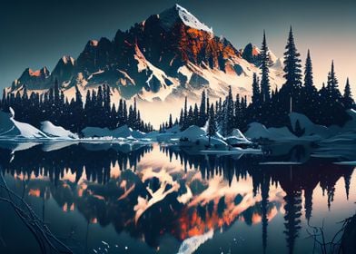 Reflection of mountains 