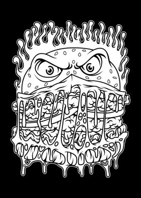 Burger BnW Illustration