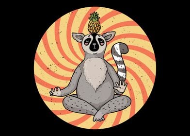 Retro Lemur Yoga