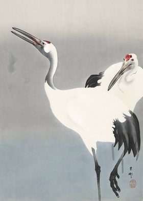 Two cranes Ohara Koson