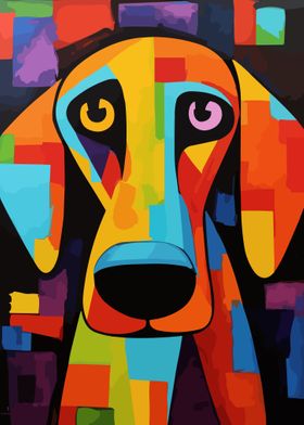 Dog Abstract Art Painting