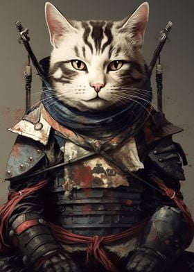 Cat Japanese Samurai