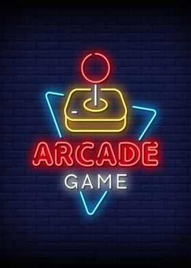 arcade game neon sign