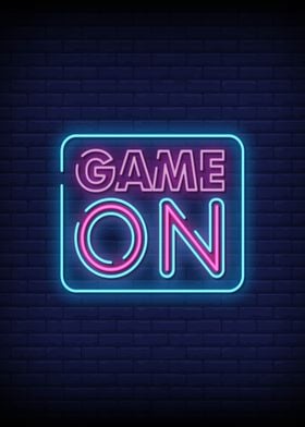 Game on neon sign