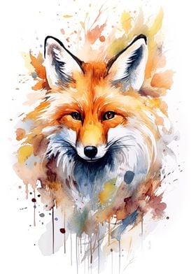 Red Fox Watercolor