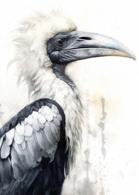 Hornbill Beauty Watercolor