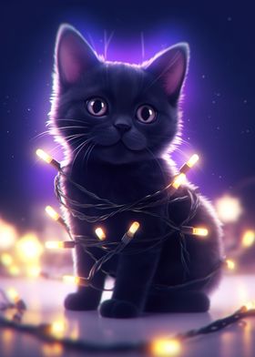 Baby Cat Holiday Lights