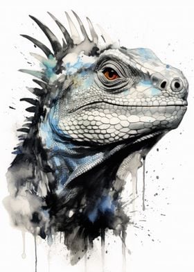 Iguana Beauty Watercolor