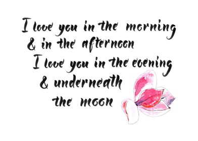 I love you in the morning