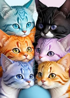 cute cat family photo