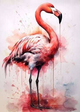 Flamingo Watercolor