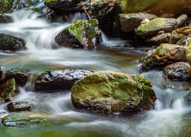 Stone around the waterfall