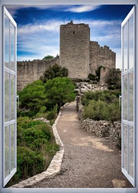 Window view castle old