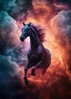 Cloudy Galaxy Black Horse