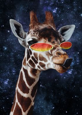 Giraffe Wearing Glasses