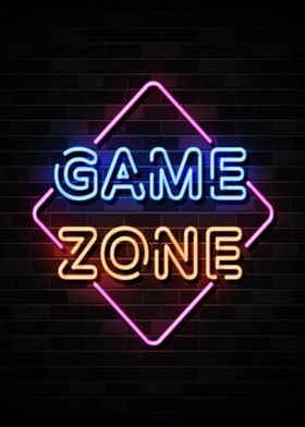 Game zone neon sign