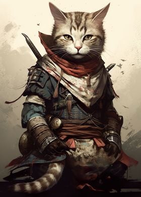 Cat Japan Samurai