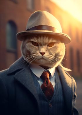 Mafia Scottish fold cat