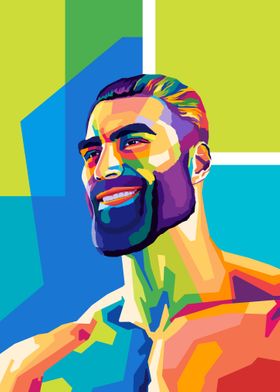 Giga Chad Meme Wpap Popart