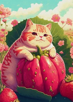 FRUTTY FLUFFY CAT PAINTING