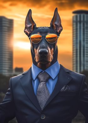 Boss Doberman dog