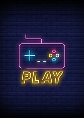 controller play neon sign