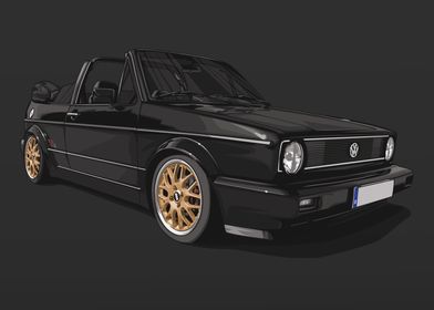 VW Golf MK1 Cabrio Black