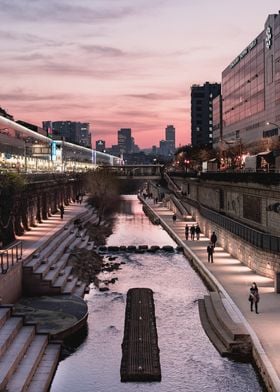 Cheonggyecheon Sunset