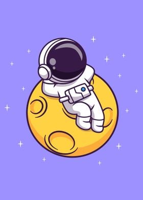 Cute astronaut laying